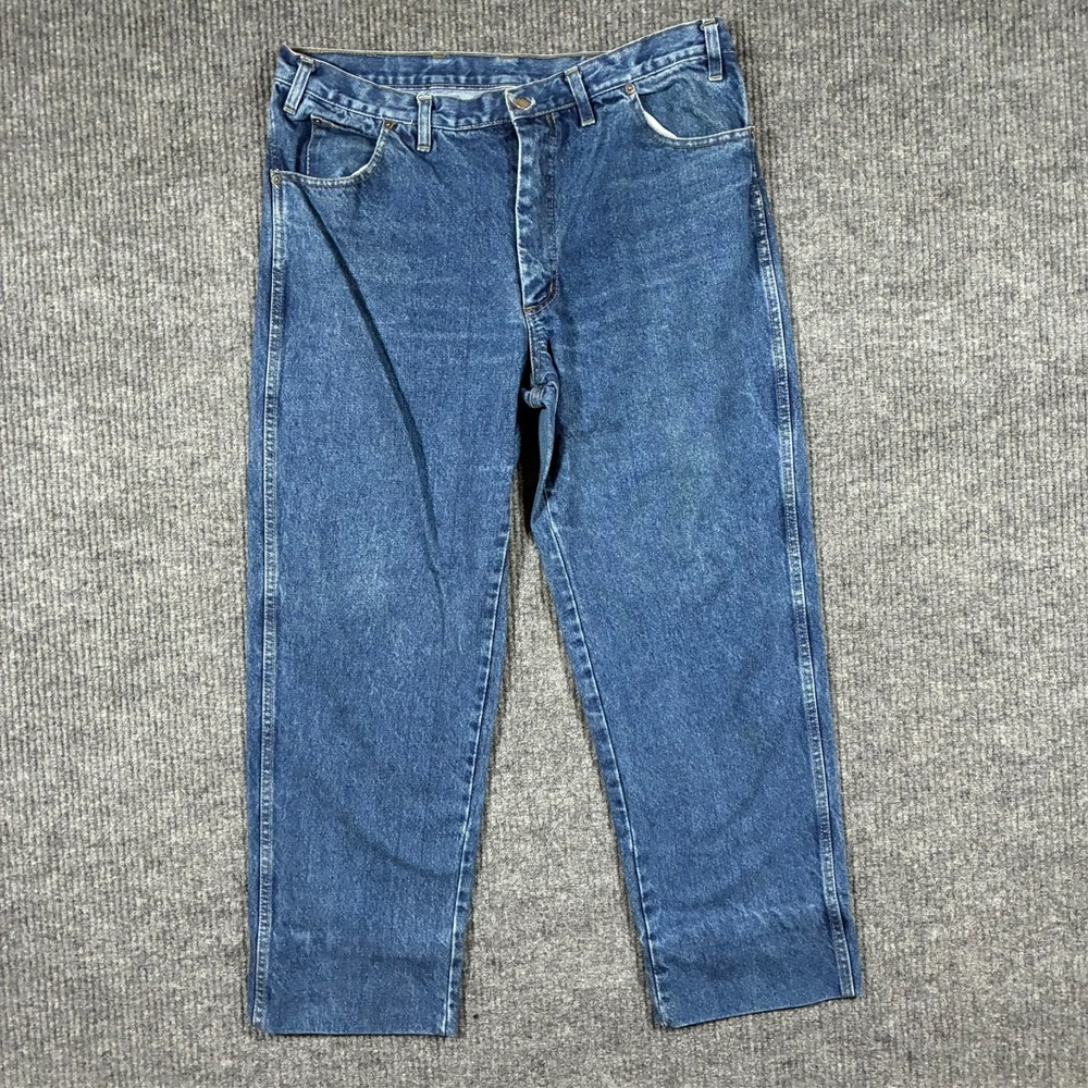 Wrangler Montana Mens Cowboy Jeans Size 38 Regular Fit Western Blue Denim‎